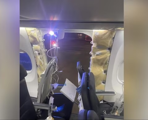 Alaska Airlines exit door blows out mid-air, makes emergency landing
