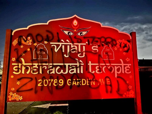 Another Hindu Temple in California Defaced with Pro-Khalistan Graffiti