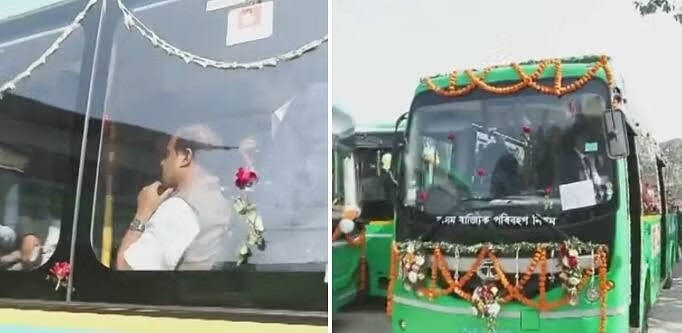 Assam’s Chief Minister Flags Off Fleet of 200 Electric Buses
