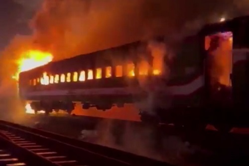 Bangladesh express train catches fire, 4 dead, police says ‘planned attack”