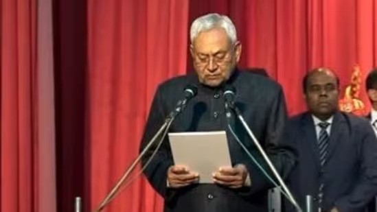 Nitish Kumar Sworn in as Bihar CM for 9th Time; Samrat Chaudhury, Vijay as Deputy CMs