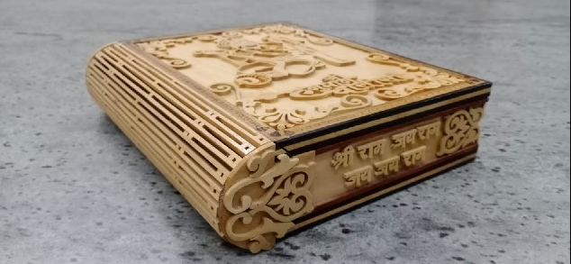 Wooden Carving of Hanuman Chalisa by an Artist from Odisha