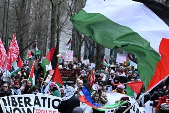 Police reports 9000 protests for Gaza ceasefire in Brussels ahead of EU meet