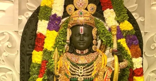 Ram Lalla Idol Adorned with Gold and Flowers Revealed at Ayodhya Temple
