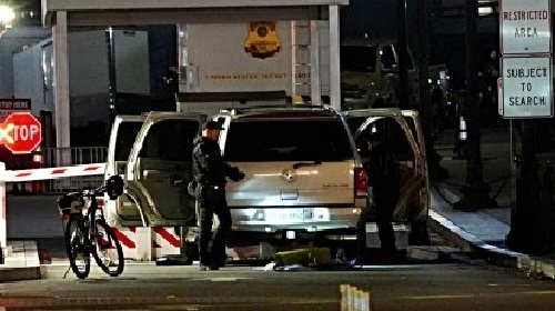 Vehicle crashed on to White House exterior gate