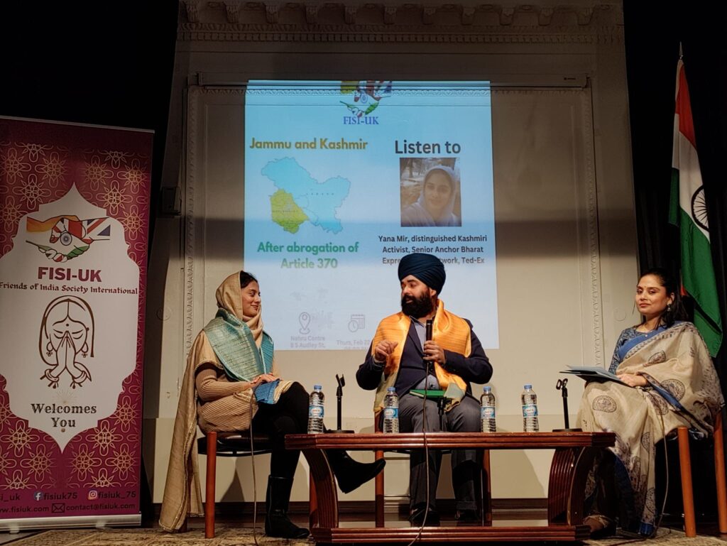FISI Hosts Discussion on Post-Article 370 Kashmir: Yana Mir, Aman Bhogal Address London Event