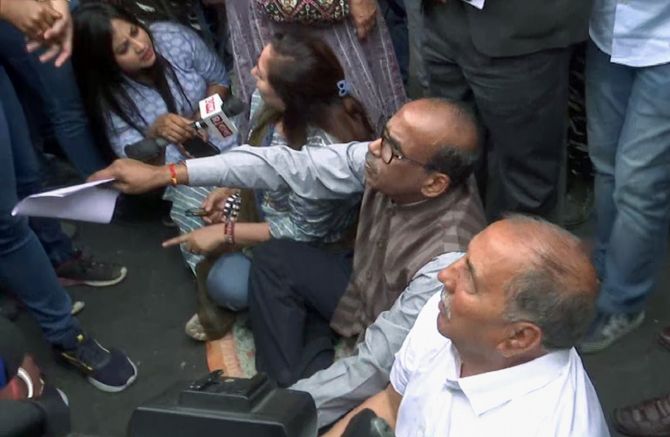Judges and an ex-bureaucrat fact-finding team were detained en route to Sandeshkhali