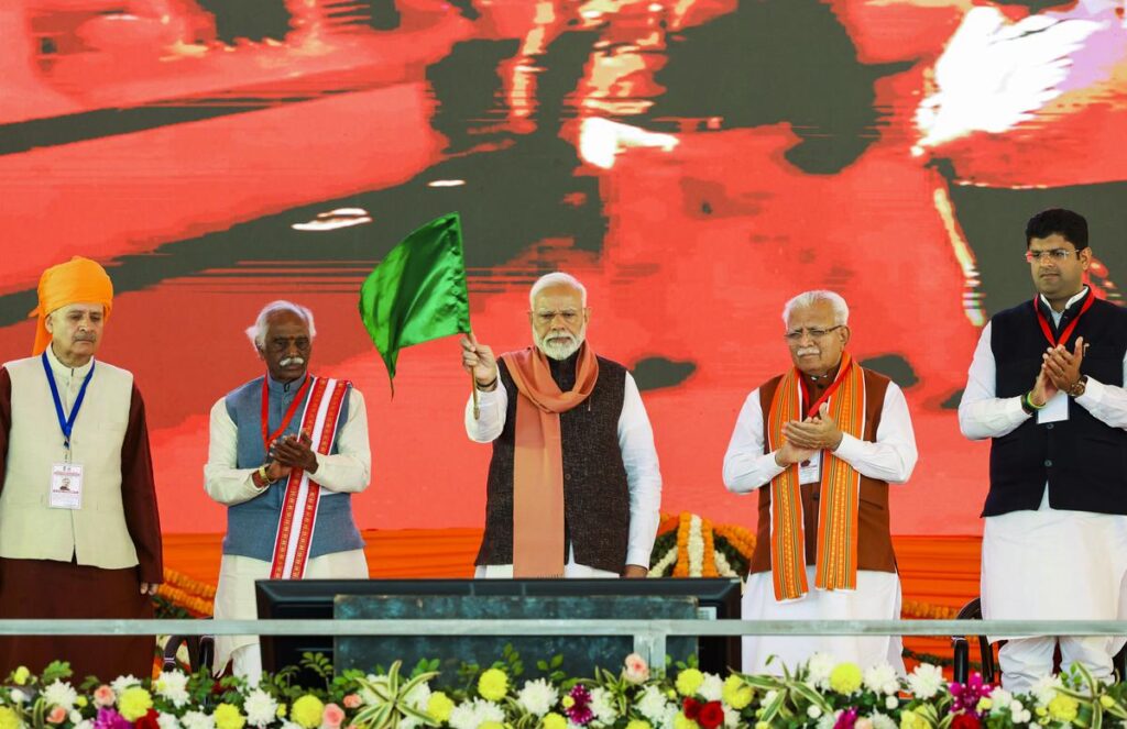 PM Modi Lays Foundation Stone for AIIMS, Rewari in Haryana