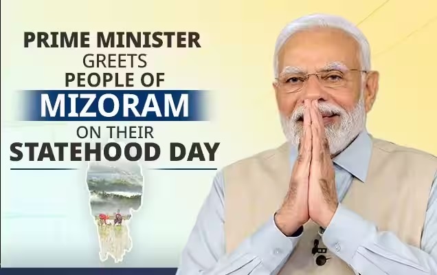 PM Modi Greets Mizoram People on State’s Foundation Day