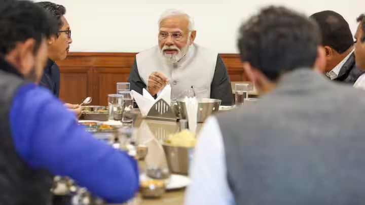 PM Modi Shares Lunch with Cross-Party Parliamentary Members