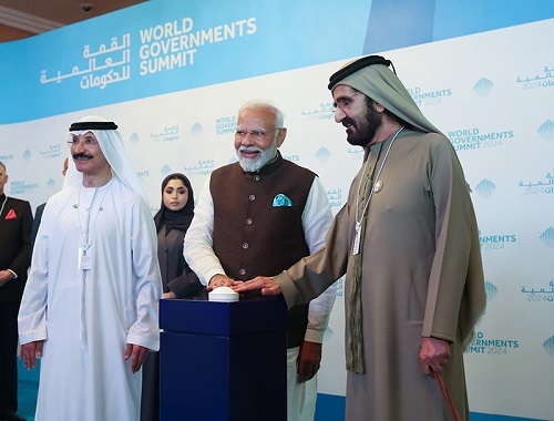 PM Modi and Sheikh Mohamed bin Rashid Al Maktoum Lay Foundation Stone for Bharat Mart in Dubai