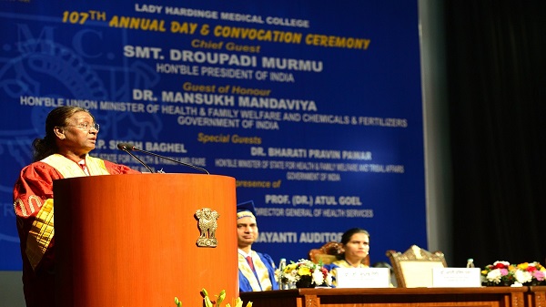 President Murmu Emphasizes Medical Advancements and Ethics at LHMC’s Annual Day