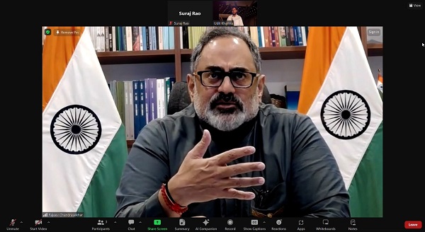 Union Minister Rajeev Chandrasekhar participates in Mumbai Tech Week on Monday