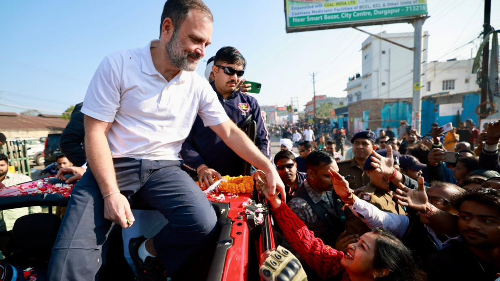 “BJP is giving tribal people’s lands to their “corporate friends,” claims Rahul Gandhi during Bharat Jodo Nyay Yatra in Dhanbad