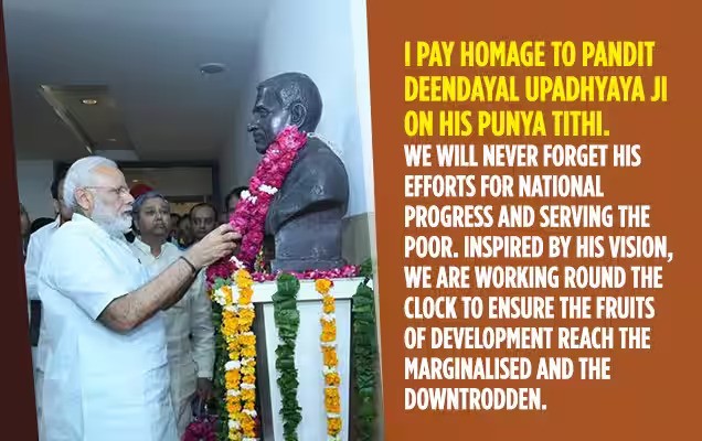 Pandit Deendayal Upadhyaya Ji is honored by the PM on his Punya Tithi
