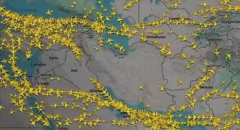 Video Shows Iranian Airspace Cleared Instantly Amid Israeli Strikes