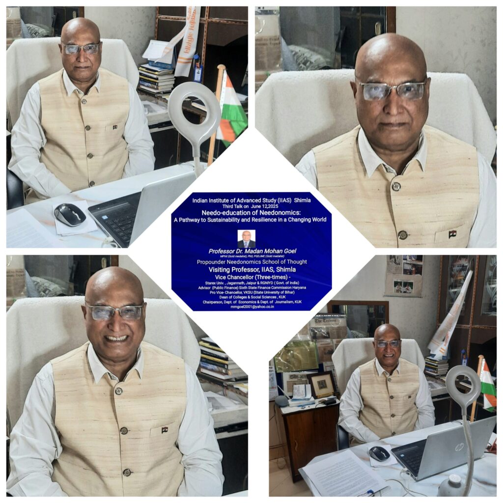 IIAS Hosts Lecture by Prof. M. M. Goel on Education of Needonomics for Sustainability and Resilience