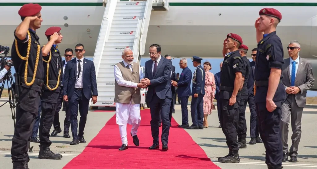 Modi arrives in Cyprus on a historic visit, travels to Canada, Croatia