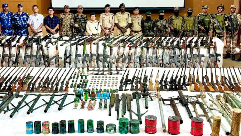 Massive Arms Haul in Manipur After Joint Security Raids in Hill Districts