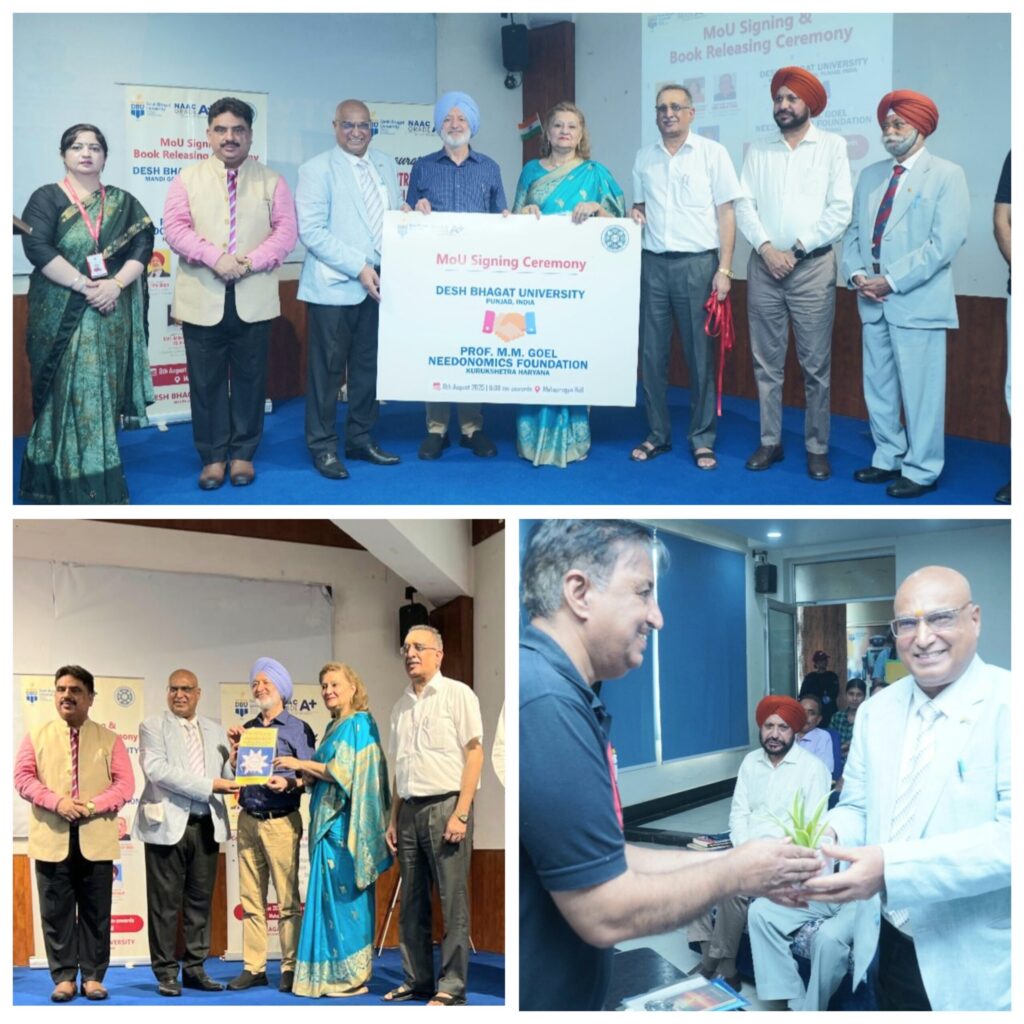 Desh Bhagat University and Needonomics Foundation Join Hands to Globalize Centre for South Asian Studies