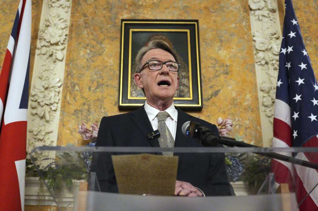 UK fired ambassador to US Peter Mandelson over Jeffery Epstein links
