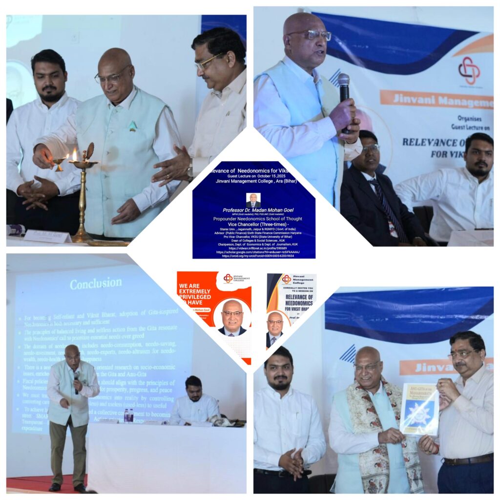 Jinvani Management College Ara Hosts Prof. M.M. Goel on Needonomics for Viksit Bharat 2047