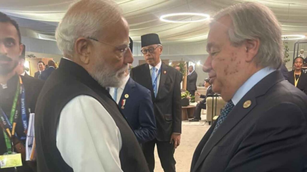 UNSG, Modi holds productive talks at G20 Summit