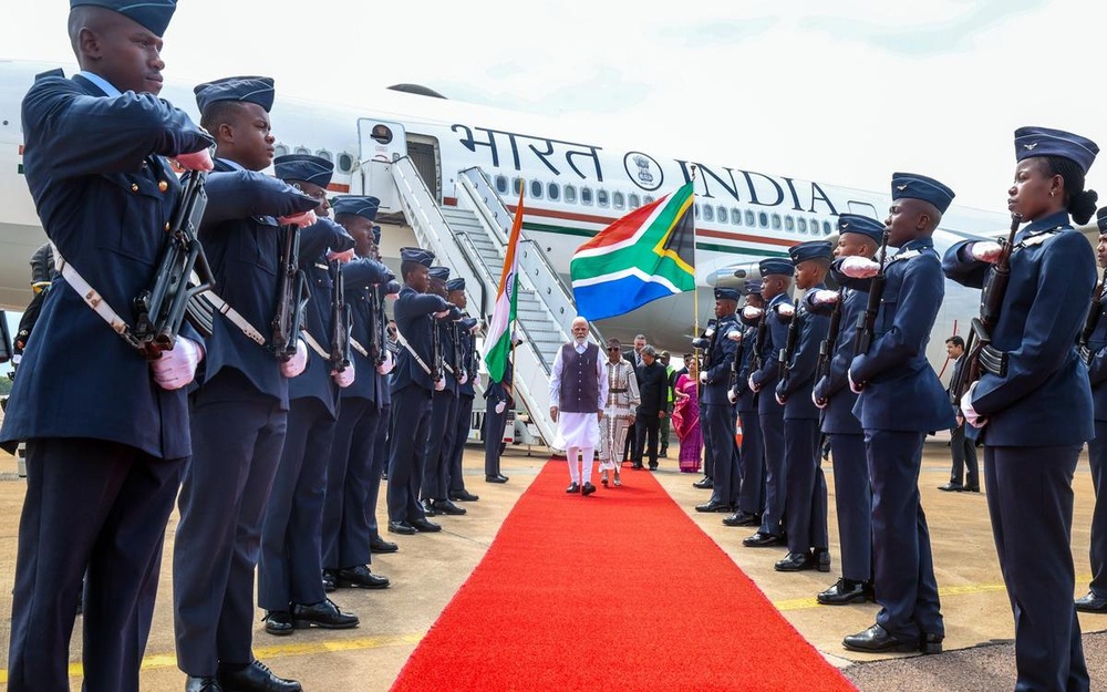 Modi arrives in Johannesburg for G20 summit, welcomed by Indian community