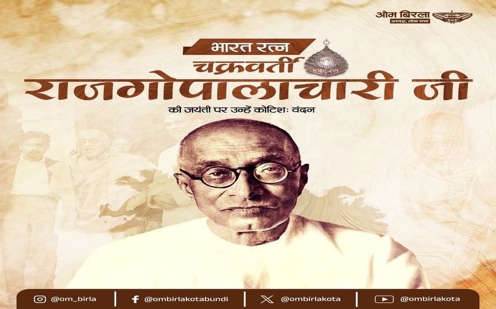 LS Speaker Om Birla Pays Tribute to C. Rajagopalachari