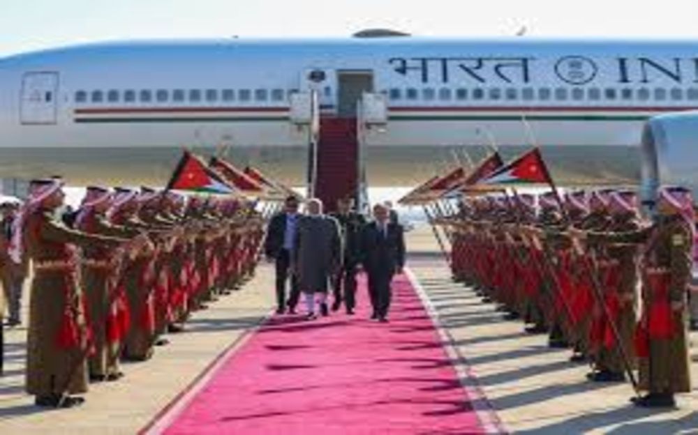 PM Modi Arrives in Jordan on Historic Visit