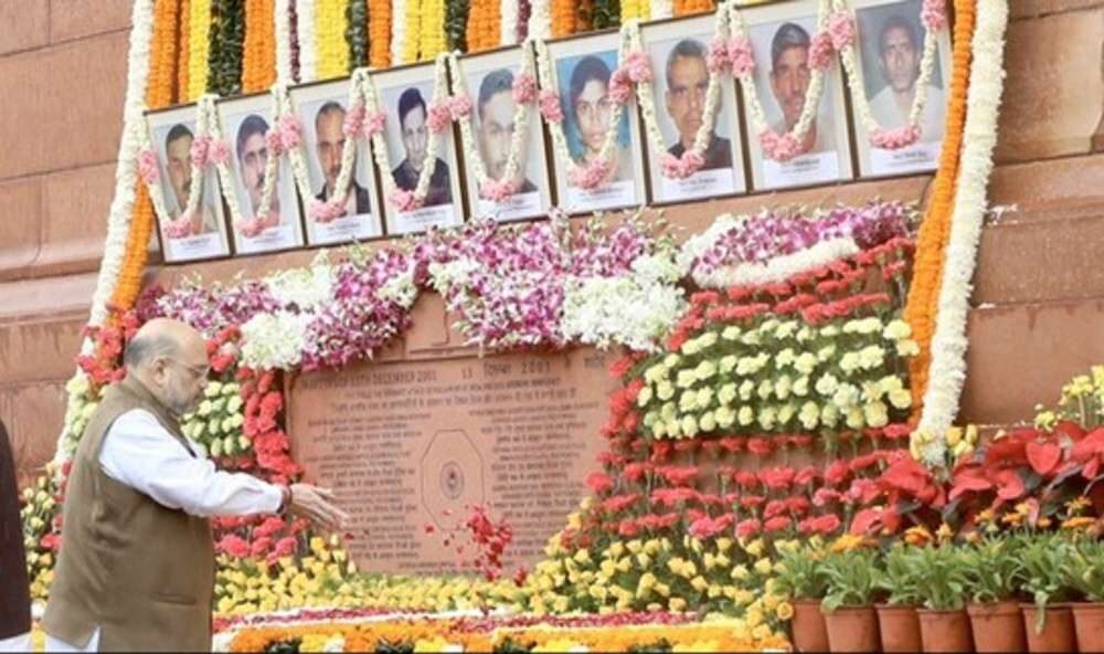 HM Amit Shah Pays Tribute to 2001 Parliament Attack Heroes