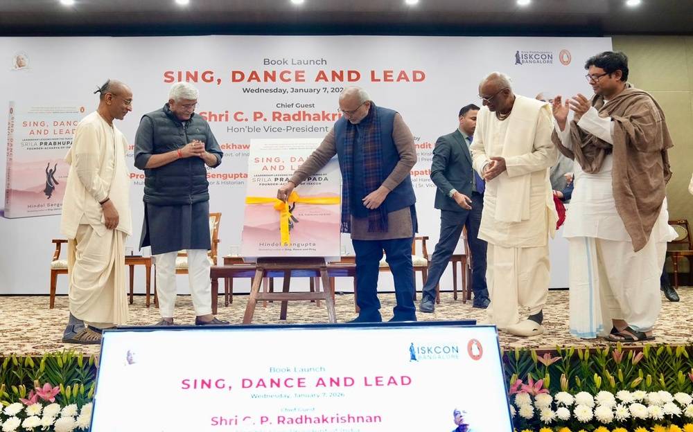VP Radhakrishnan Launches Book on Srila Prabhupada’s Leadership