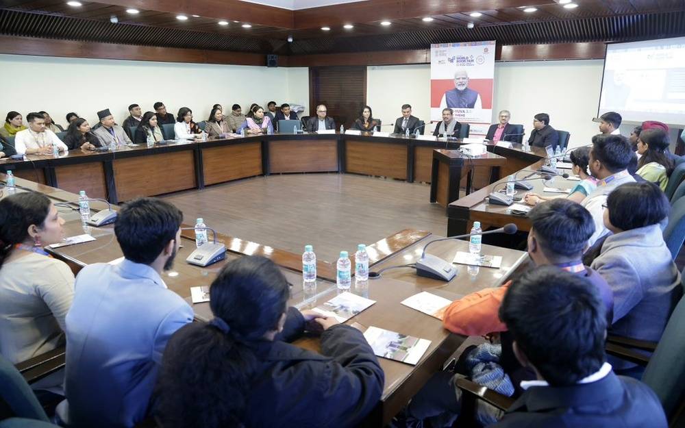 Pradhan Meets PM-YUVA 3.0 Authors at Book Fair