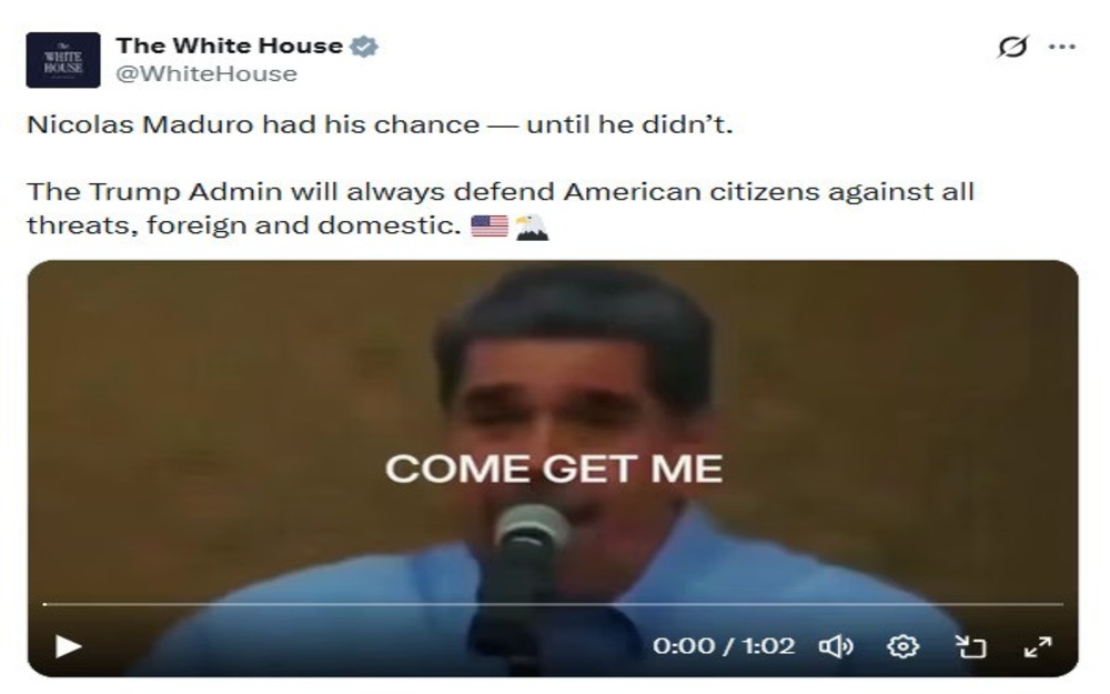 WH mocks Maduro fiery speech ‘come and get me’ ‘says he had his chance until he didn’t’