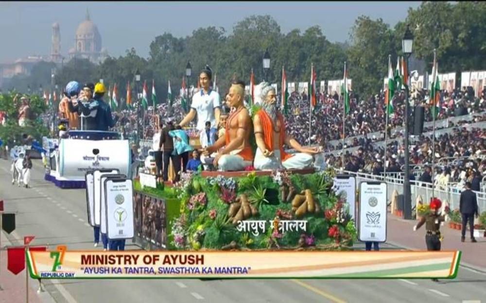 Ayush Tableau Steals Spotlight at 77th Republic Day Parade