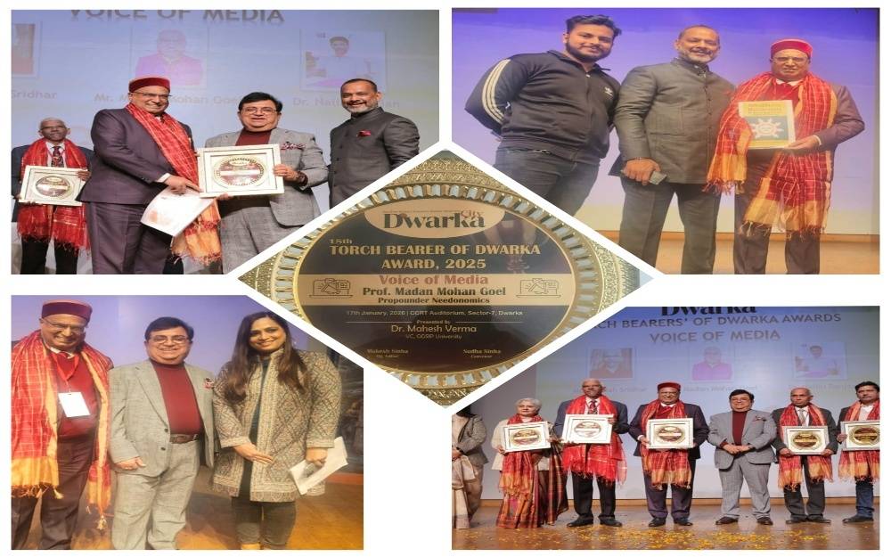 Prof. M. M. Goel Honoured with 18th Torch Bearer of Dwarka (Voice of Media) Award 2025