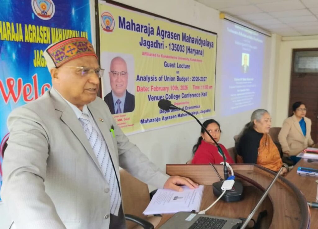 Prof. M. M. Goel Analyses Union Budget 2026–27 Through Needonomics Lens at Maharaja Agrasen PG College