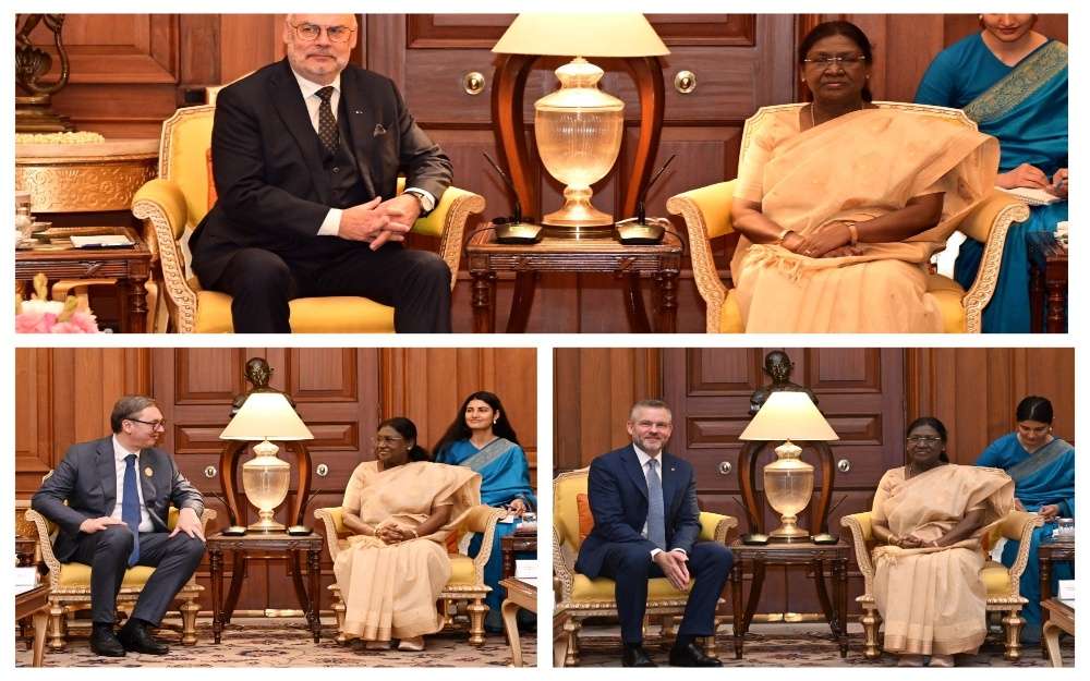 President Murmu Hosts Serbia, Slovakia, Estonia Presidents