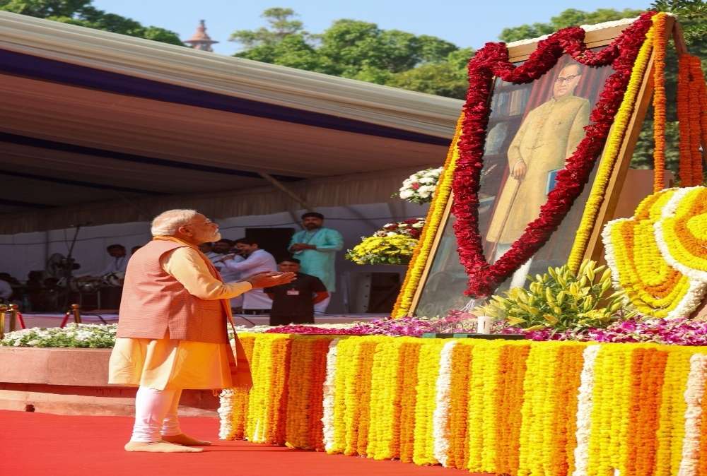 PM Modi Pays Tribute to Dr Ambedkar in Parliament