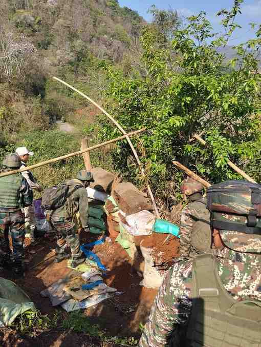 Manipur :21 Illegal Bunkers Destroyed in Ukhrul District