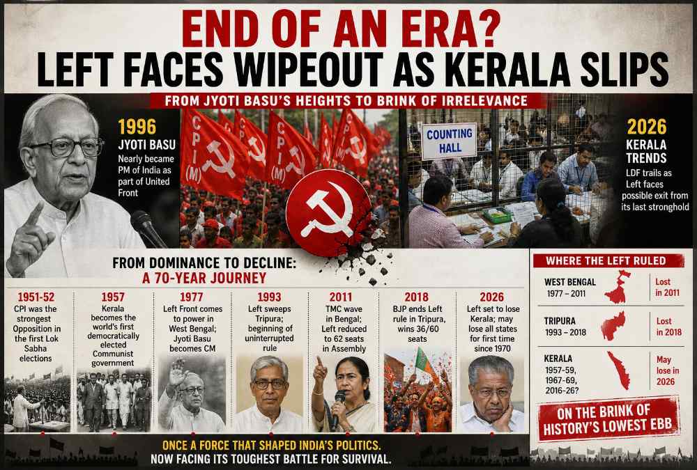 Left Faces Historic Wipeout as Kerala Slips from Grip