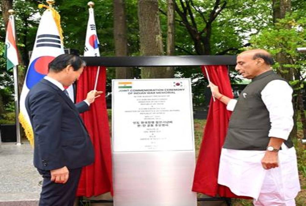 Rajnath Singh Inaugurates Indian War Memorial in Seoul