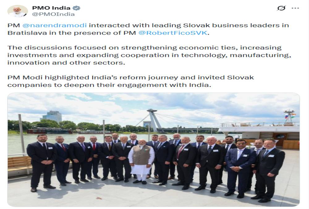 PM Modi Invites Slovak Firms to Invest in India