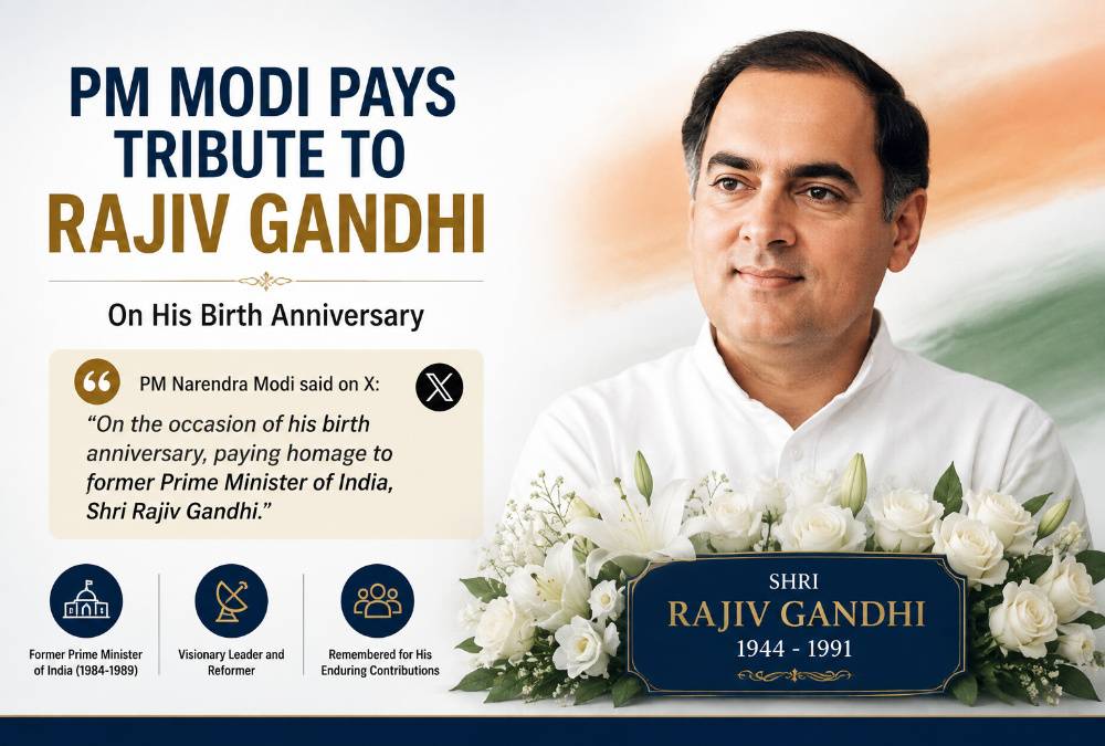 PM Modi Pays Tribute to Rajiv Gandhi