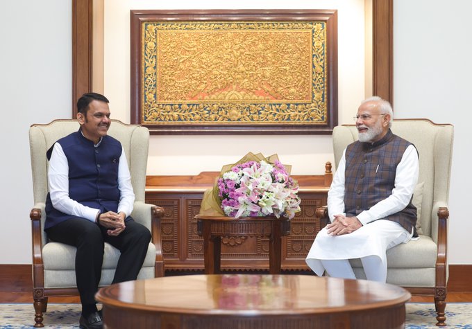 Maharashtra CM Devendra Fadnavis Calls on PM Modi