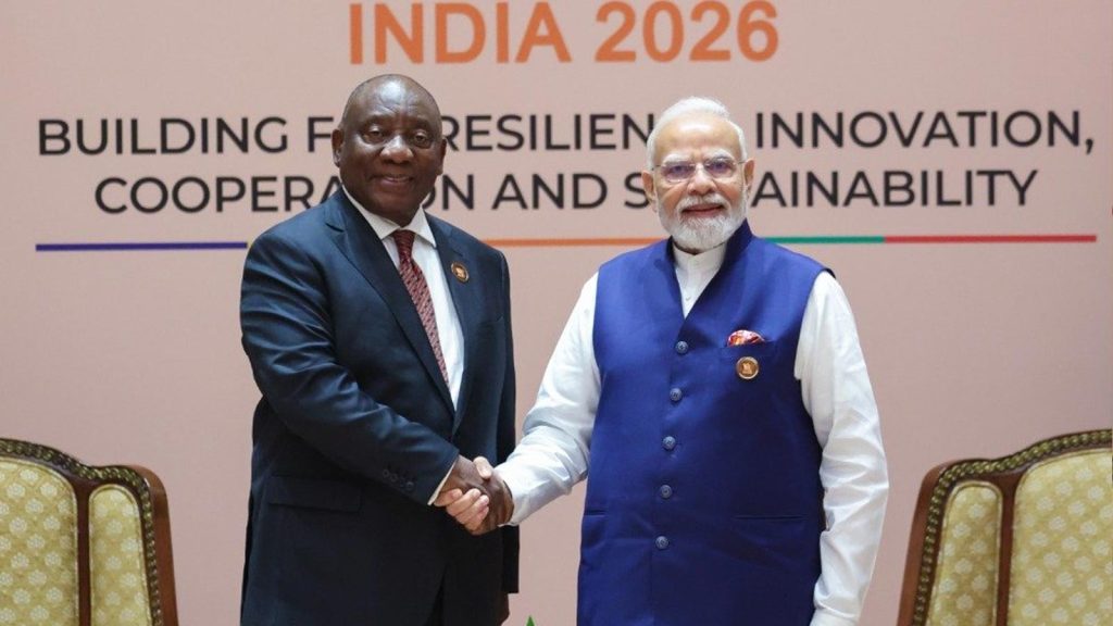 PM Modi, SA President Discuss Strategic Ties on BRICS Sidelines