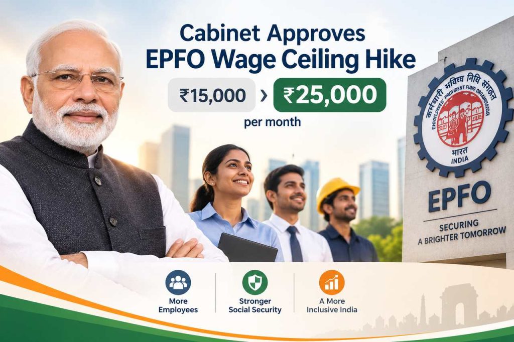 Centre Approves EPFO Wage Ceiling Hike to ₹25,000