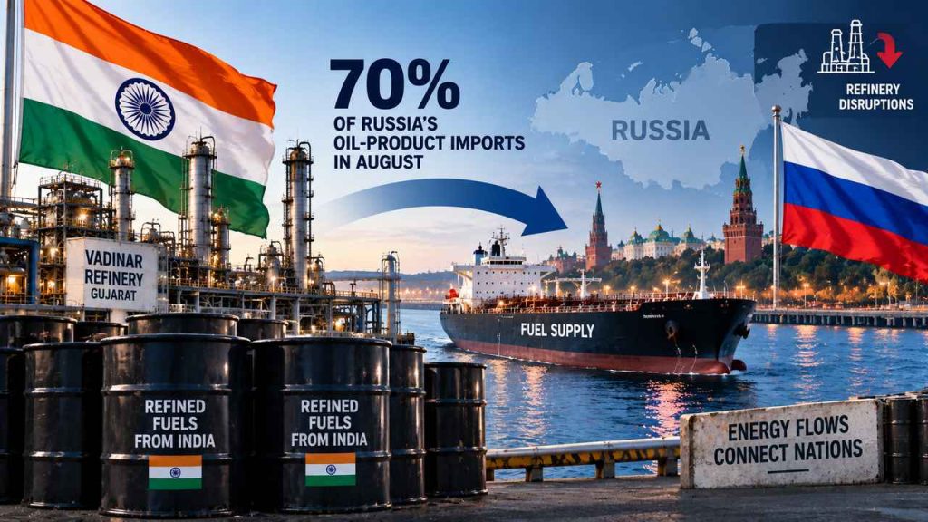 India Becomes Russia’s Biggest Source of Fuel Imports, Supplies 70% in August